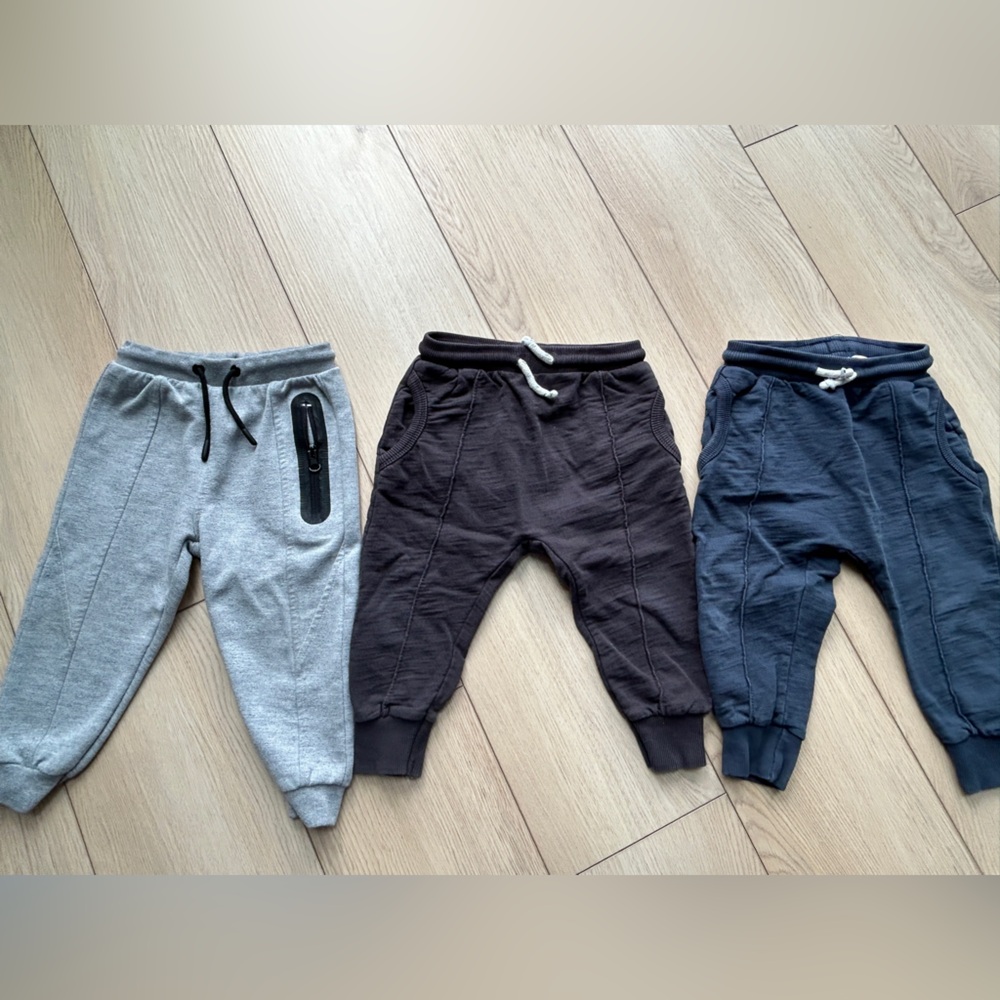 Zara Kids Jogger Pants Set - Black, Gray, and Blue